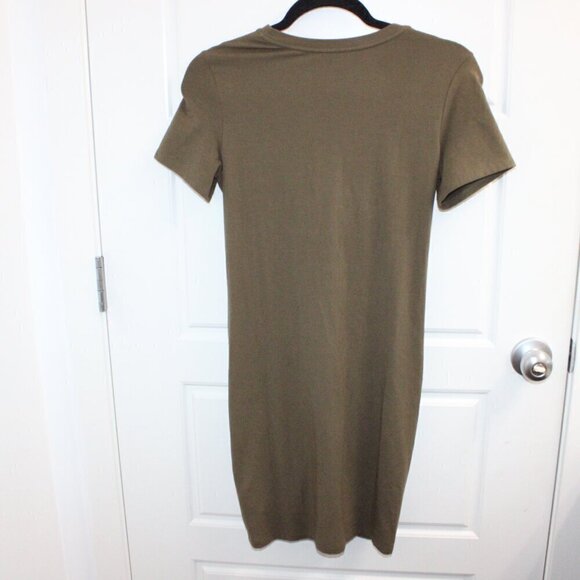 Theory T Shirt Dress Women Large Front Knot Short Sleeve Beachy Boho Size Small - Picture 3 of 3